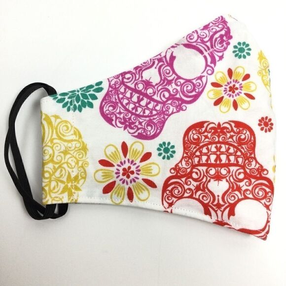 2/$15 - Skeleton Mask, Face Mask, Pink/Green Sugar Skulls, Filti Filter - Picture 1 of 15